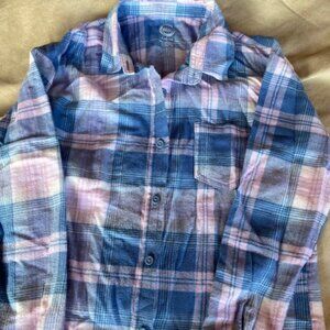Girls Flannel Button Up, Size L (10-12)